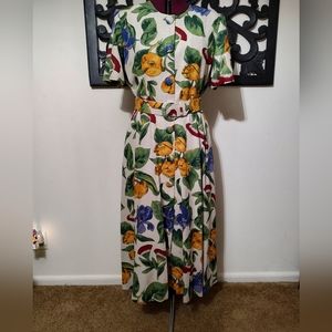 Talbots Vintage Floral Pop Dress